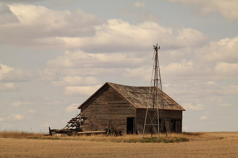 Old Barn And Windmill Photograph