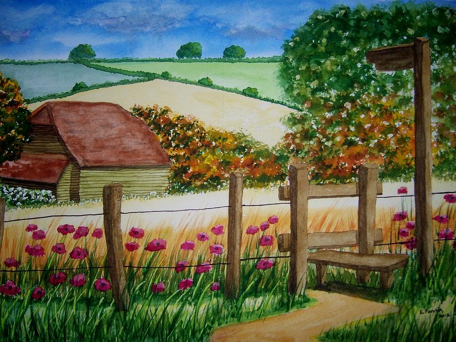 Old Barn Painting by B Kathleen Fannin