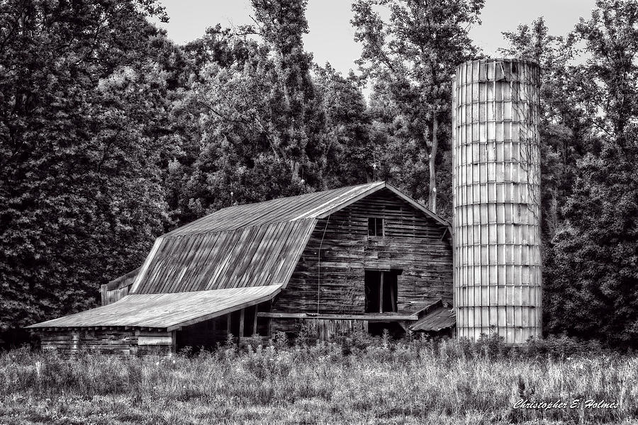 Old Barn - BW Photograph by Christopher Holmes