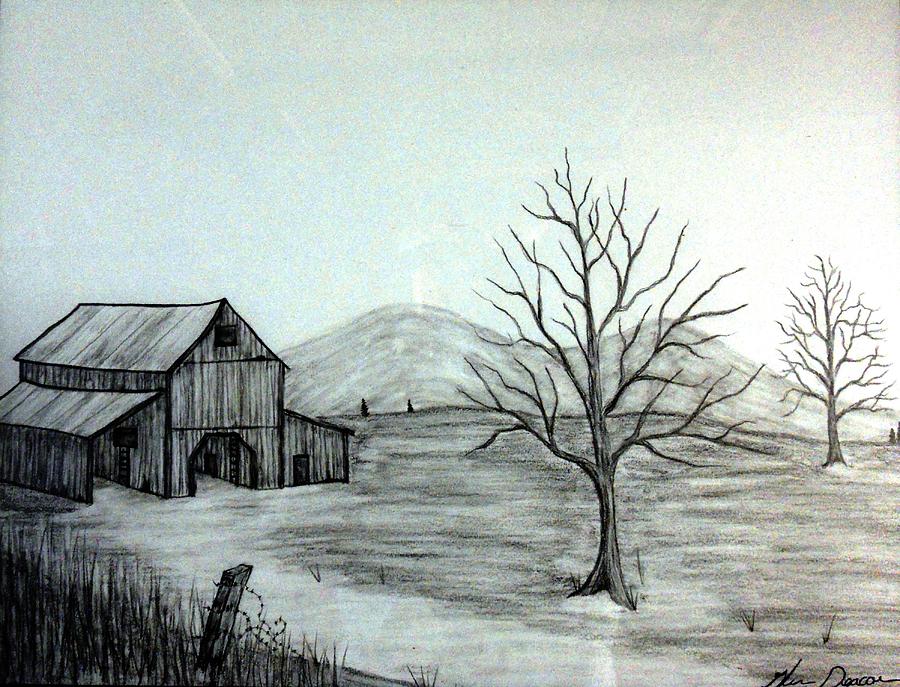 Old Barn Drawing by Glenn Deacon