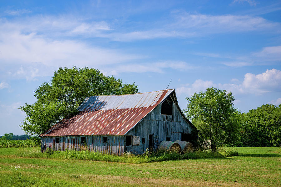 Old Barn in a Field Photograph by Mike Cox