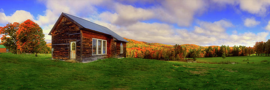 Old Barn in Autumn - Corinth Vermont Photograph by Joann Vitali