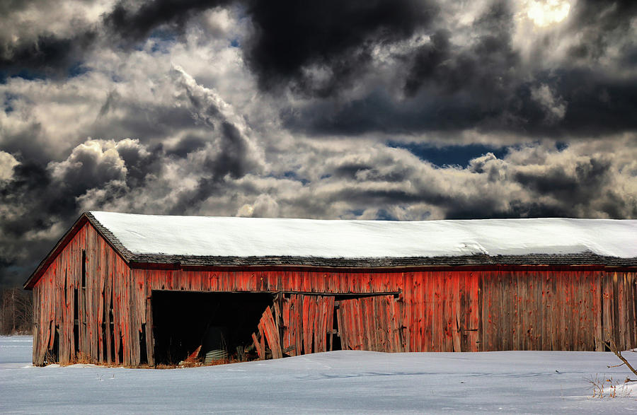 Old Barn in Snow 10 Photograph by Mary Bedy