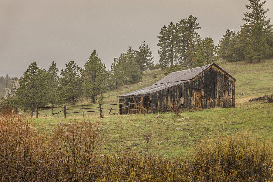 Old Barn in the Rain 2 Photograph by Teresa Wilson