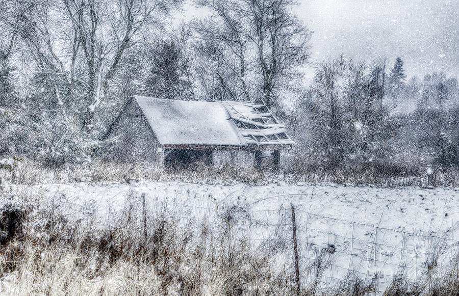 Old Barn in Winter by Julie Chambers Old Barn in Winter by Julie Chambers