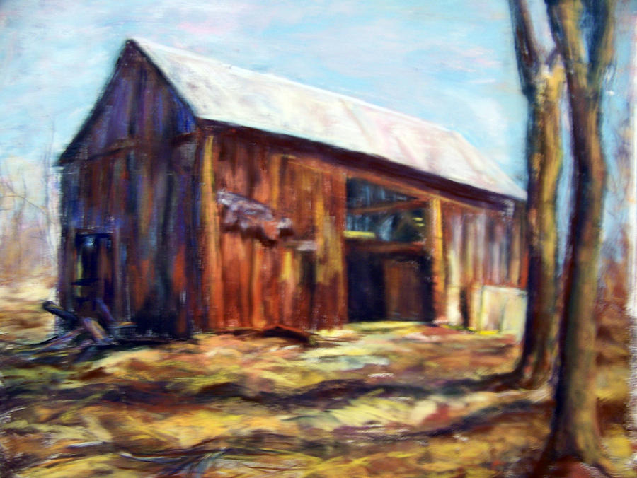 Buildings Pastel - Old Barn by Joan Wulff