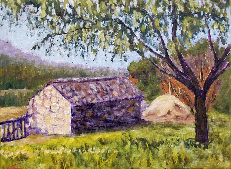 Old Painting - Old barn near Pedraza by Elena Sokolova Old Painting - Old barn near Pedraza by Elena Sokolova