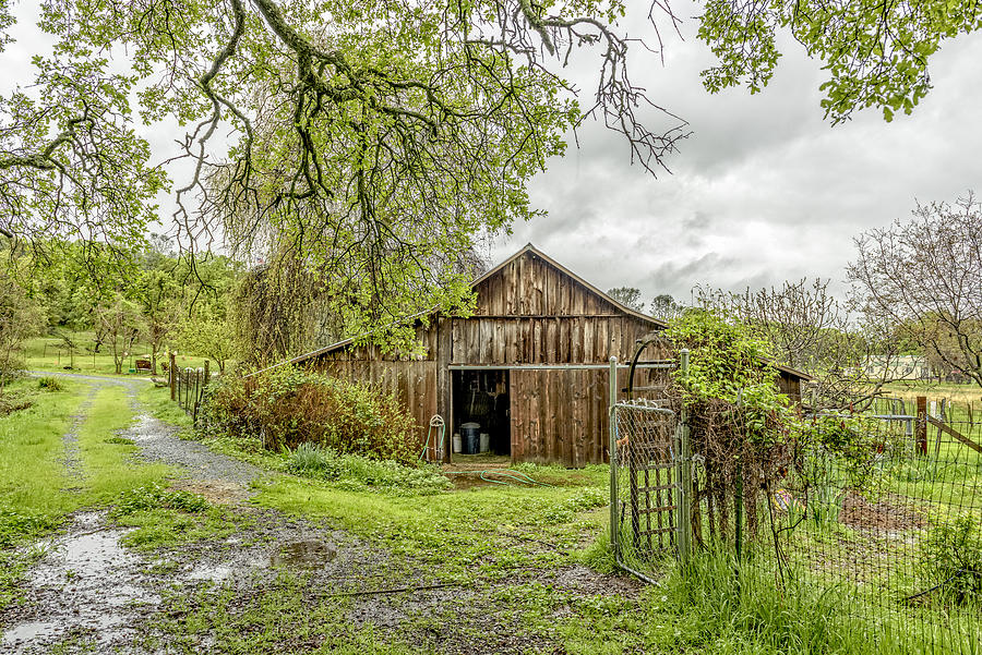 Barn Photograph - Old Barn On A Wet Day by Jim Thompson Barn Photograph - Old Barn On A Wet Day by Jim Thompson
