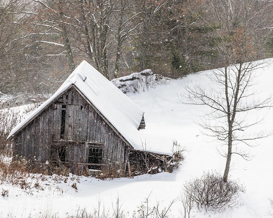 Old Barn on a Winter Day Photograph by Tim Kirchoff