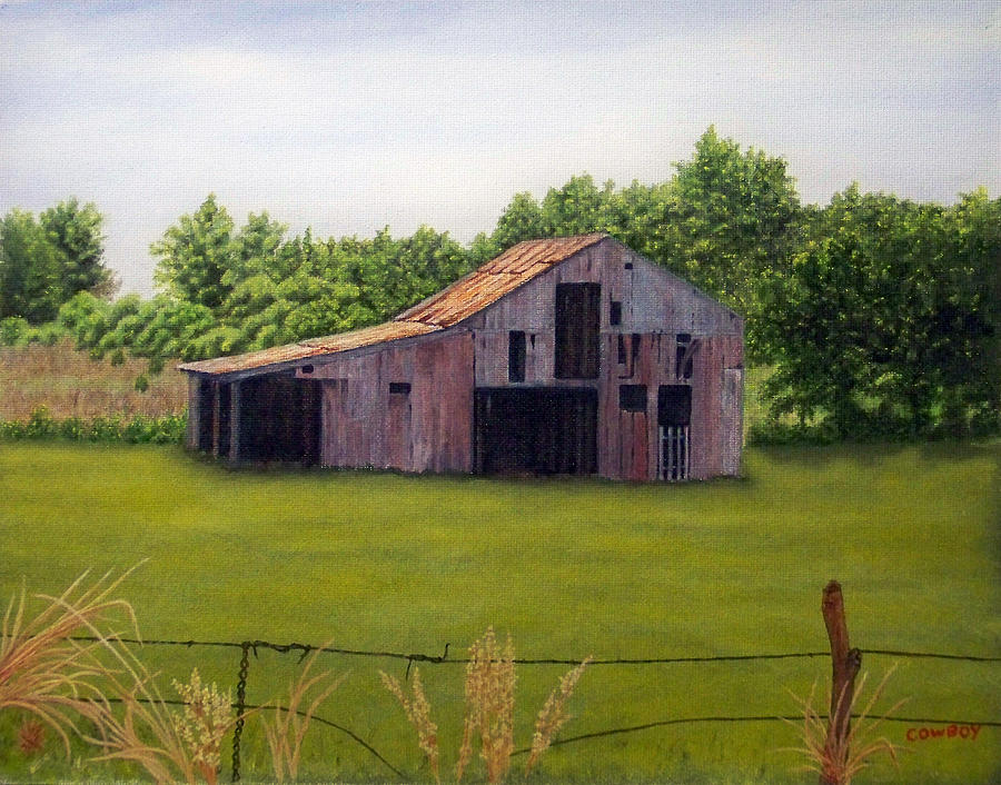 Old Barn Poetry Tx Painting by Darren Yarborough | Fine Art America