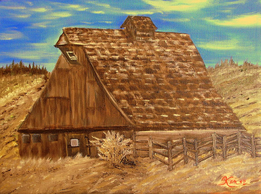 Landscape Painting - Old Barn Series by Kenneth LePoidevin