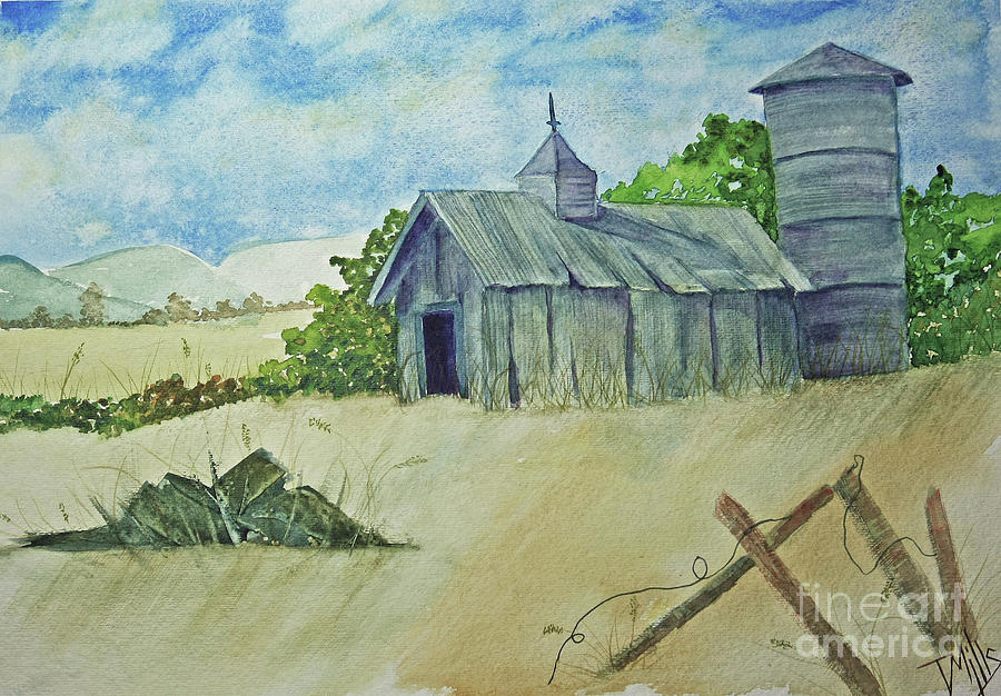 Old Barn Painting by Terri Mills
