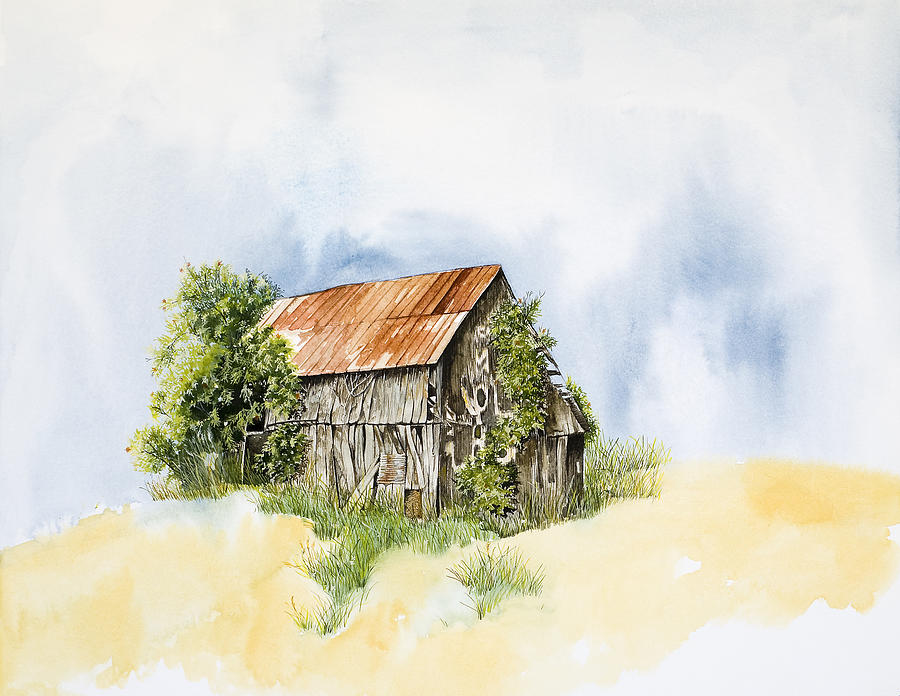 Old Barn Painting by Virginia McLaren