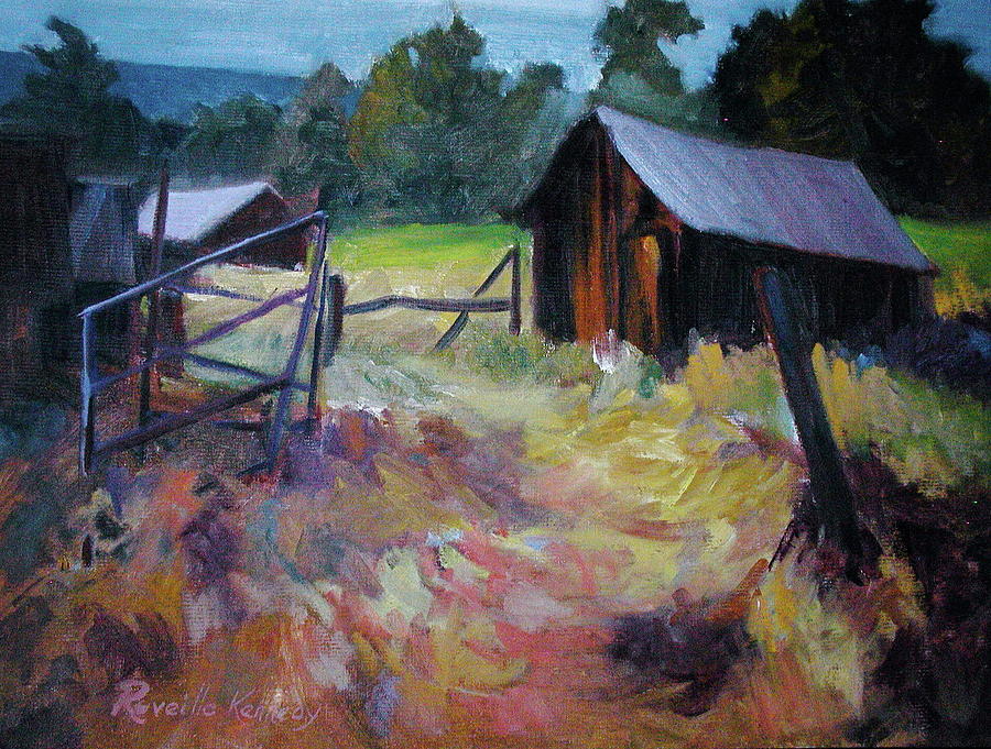 Farm Painting - Old Barns Pathway Fences by Reveille Kennedy