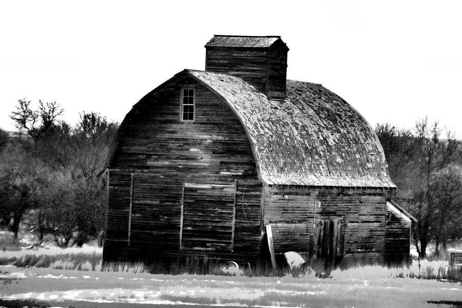 Old Barrel Barn BaW Photograph by Jeff Swan