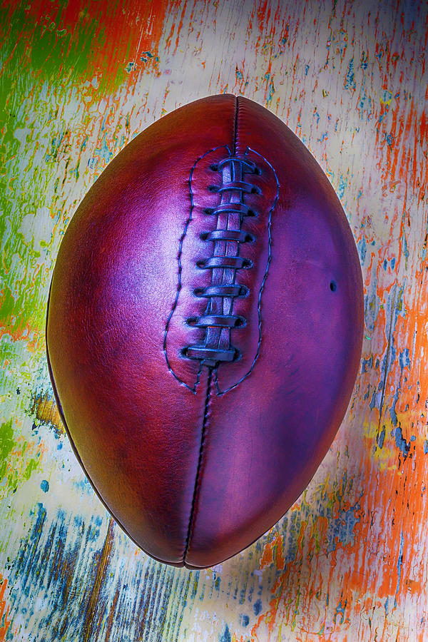Old Beautiful Leather Football Photograph by Garry Gay