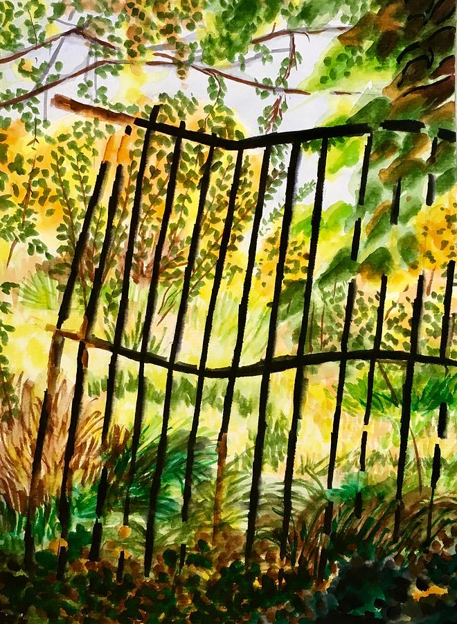 Old  Bent Gate Painting by Judy Swerlick