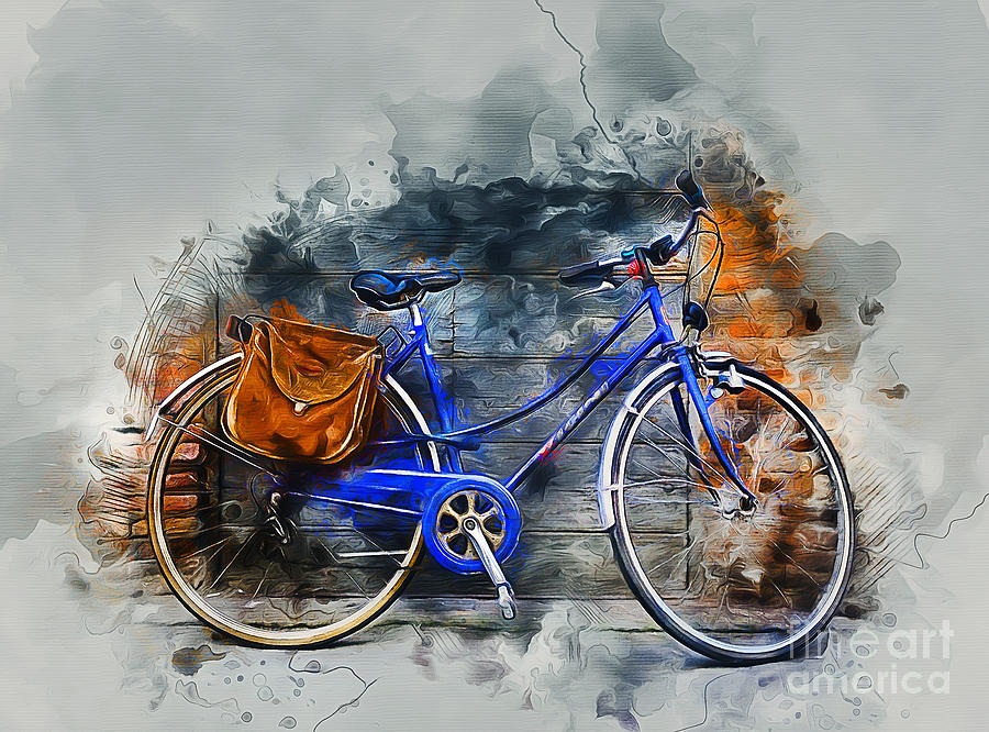 Old Bicycle Mixed Media