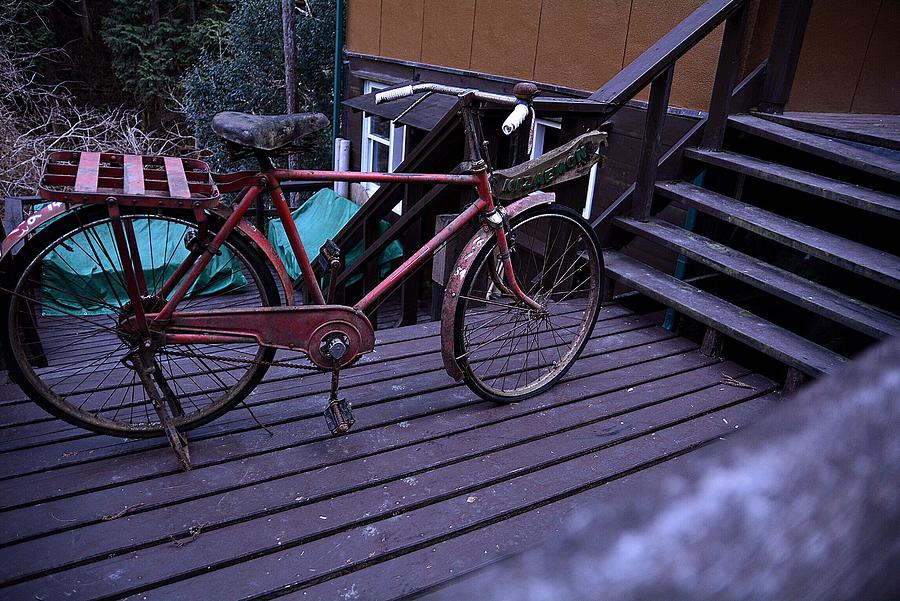 Black And White Photograph - Old Bicycle Japan Tokyo by Koji Nakagawa