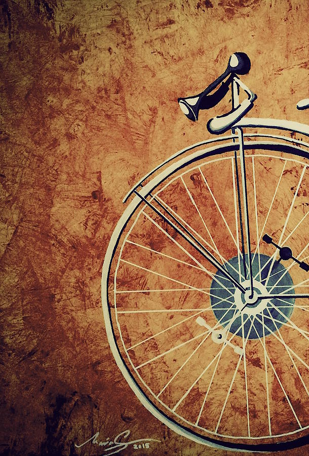 vintage bicycle painting