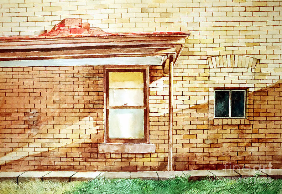 Old Biege House Painting by Christopher Shellhammer