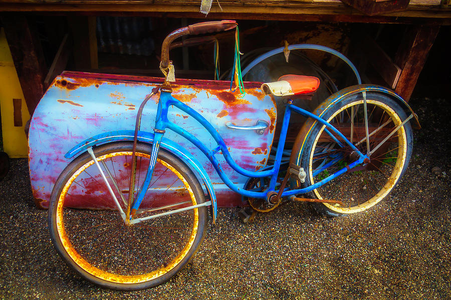 Old Bike In Junkyard Photograph by Garry Gay