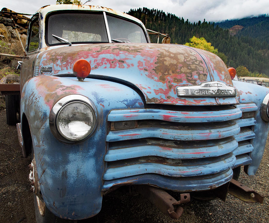 Old Blue Chevy Photograph by Jean Noren