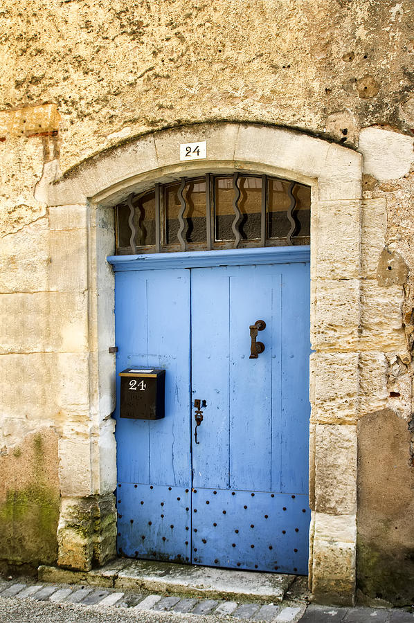 Old Blue Door - France Photograph by Georgia Clare