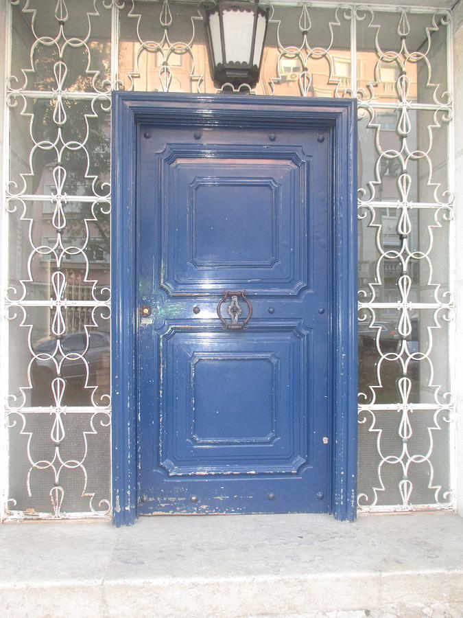 Architecture Photograph - Old blue door in Lisbon by Anamarija Marinovic