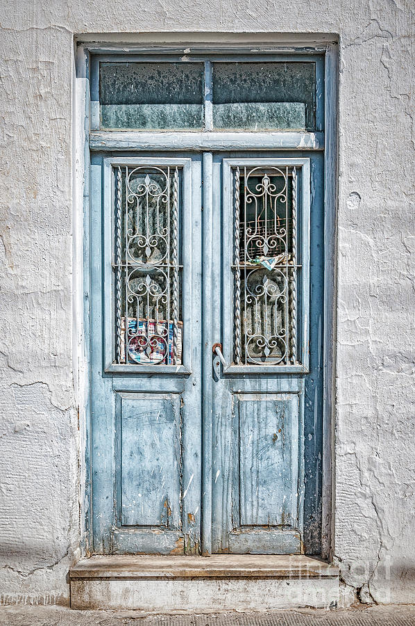 Old Blue Door on Crete Photograph by Antony McAulay