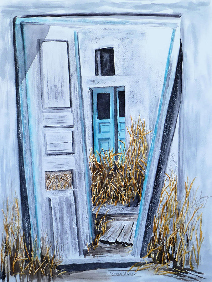 Old Blue Door Painting by Susan Bauer