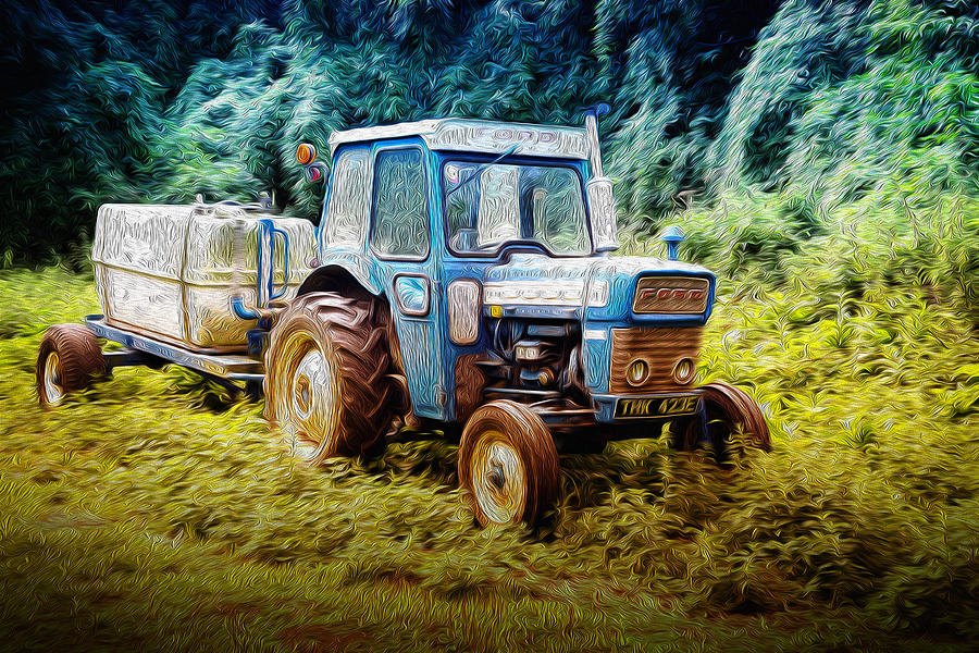 Old Blue Ford Tractor Photograph by John Williams