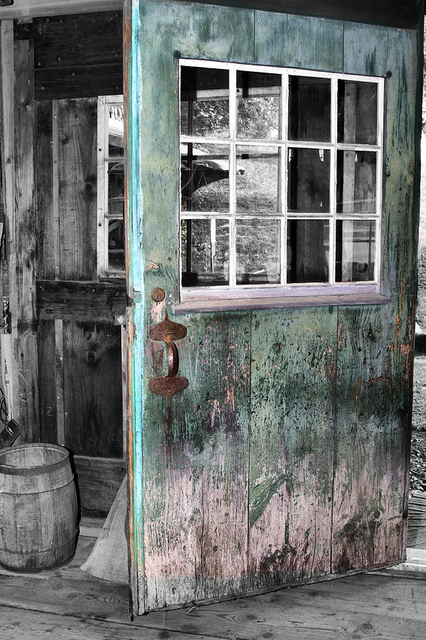 Rustic Blue - Green Door  Photograph by Betty  Pauwels 