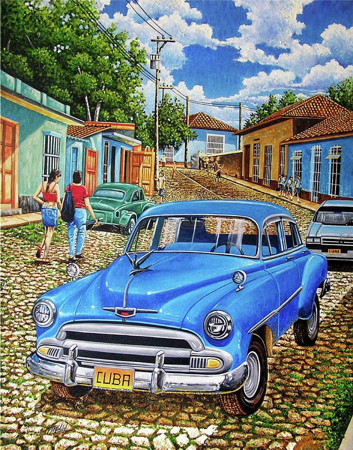 Landscape Painting - Old Blue by Jose Renan Herrera Landscape Painting - Old Blue by Jose Renan Herrera