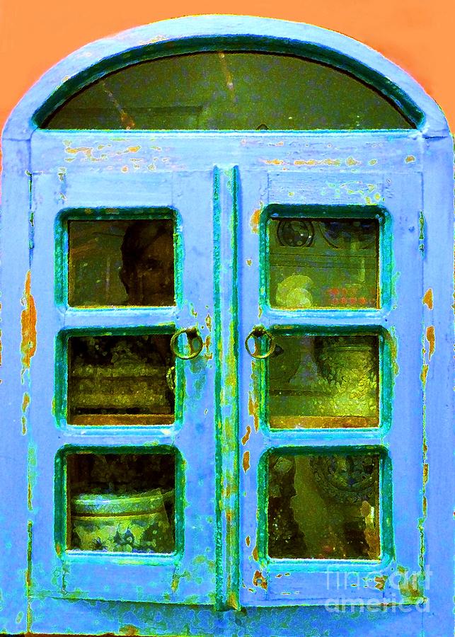 Old Blue Kitchen Cupboard Photograph by Barbie Corbett-Newmin