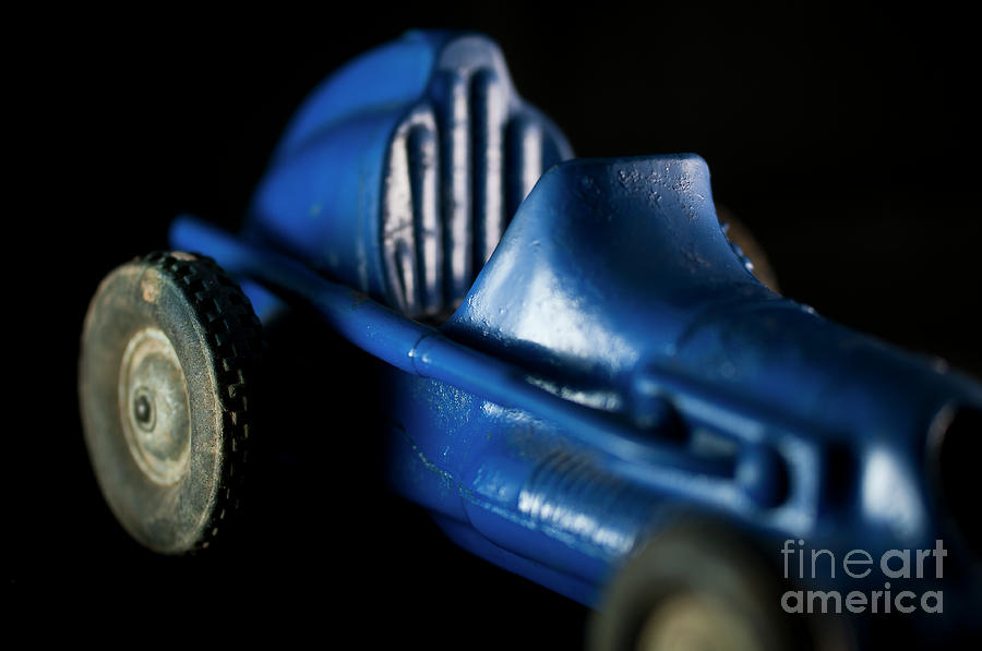 Old Blue Toy Race Car Photograph by Wilma Birdwell