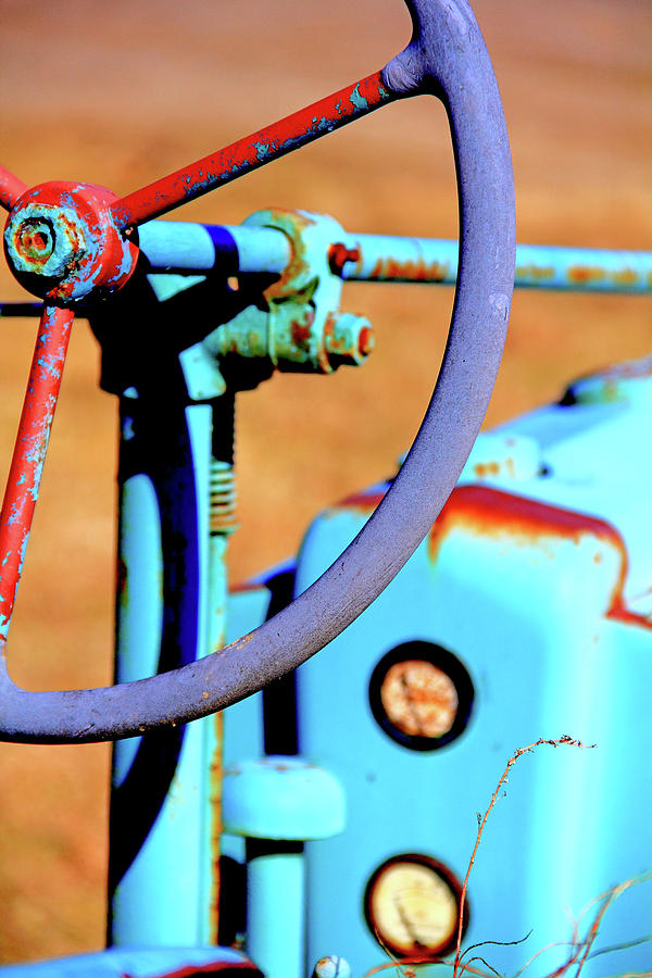 Tractor Photograph - Old Blue Tractor by Brian Pflanz Tractor Photograph - Old Blue Tractor by Brian Pflanz