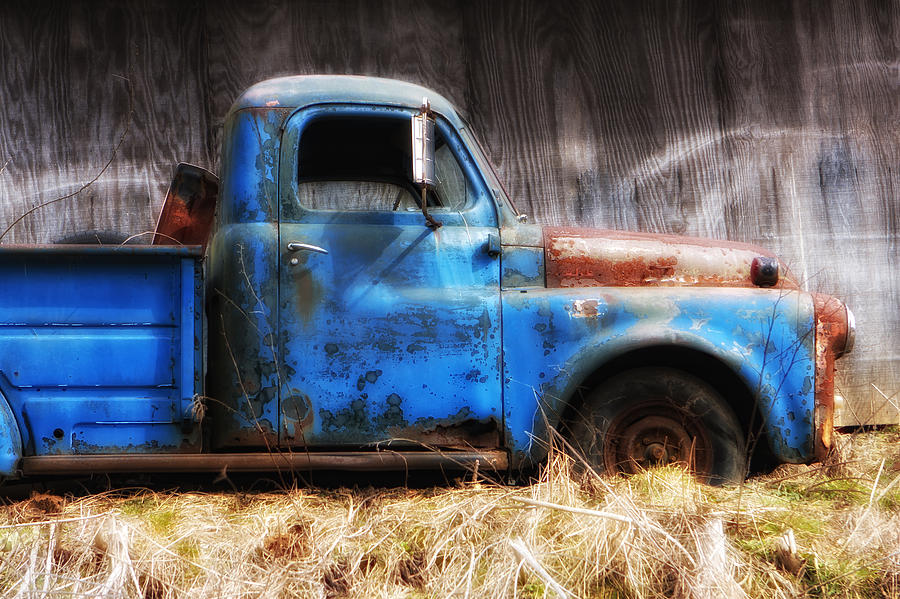 Old Blue Truck Photograph by Ken Barrett