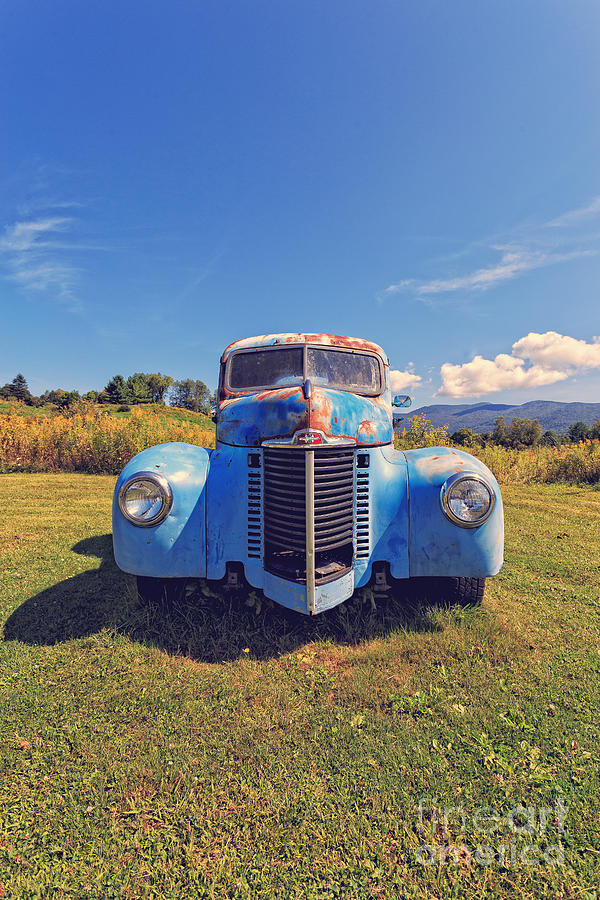 Old Blue Truck Vermont Photograph by Edward Fielding