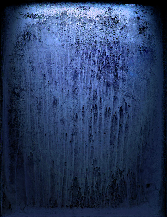 Old Blue Window At Night Digital Art