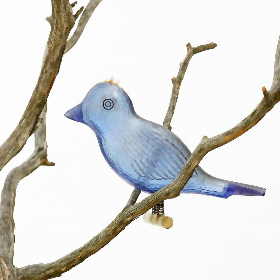 Bluebird Photograph - Old Bluebird Ornament by Art Block Collections