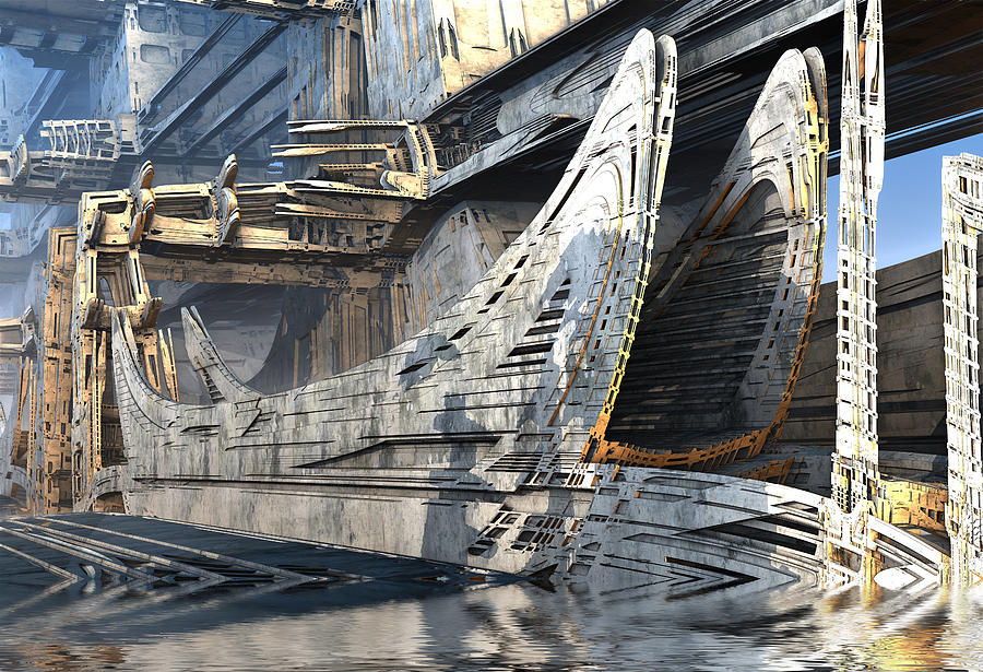 Old Boat in Drydock Digital Art by Hal Tenny