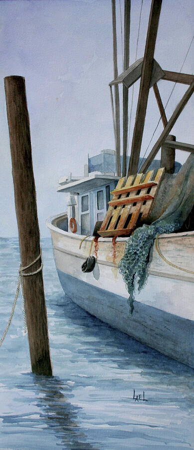 Old Boat Painting by Lael Rutherford