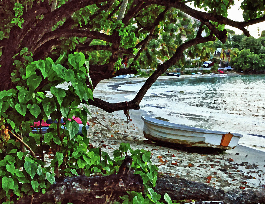 Old Boat on the Beach Digital Art by Michael Thomas