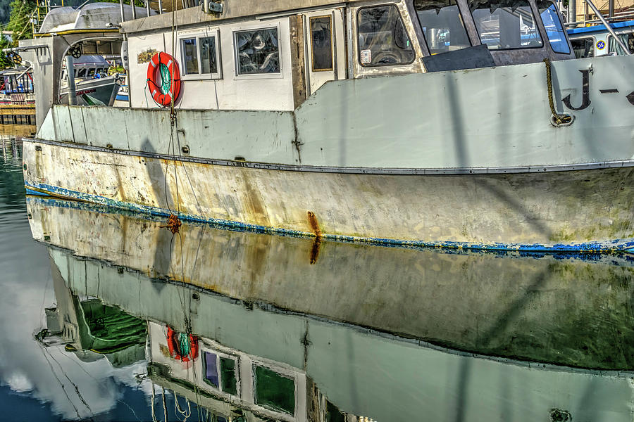 Old Boat Reflections Photograph by Roberta Kayne