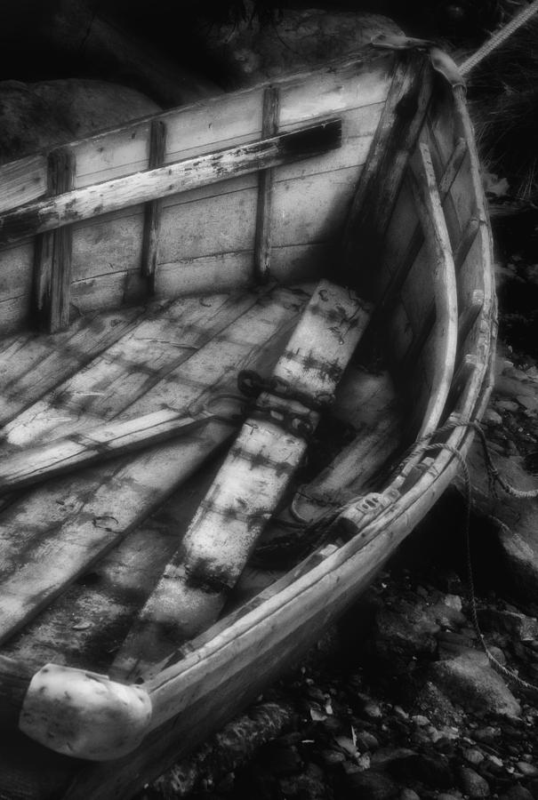 Old Boat Stonington Maine Black and White Photograph by David Smith