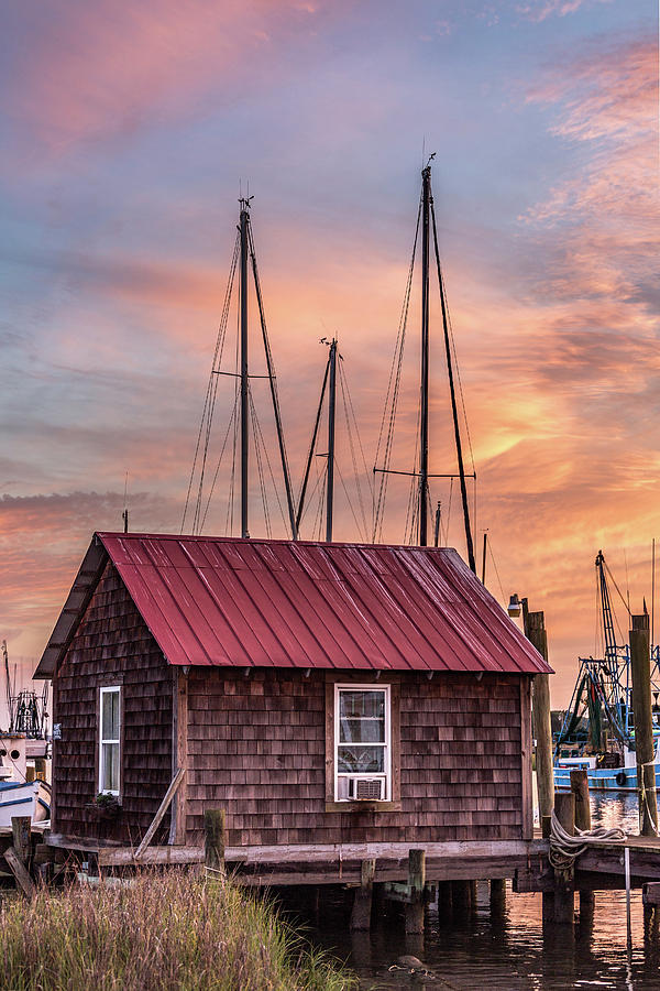 Old Boathouse on Shem Creek Photograph by Donnie Whitaker