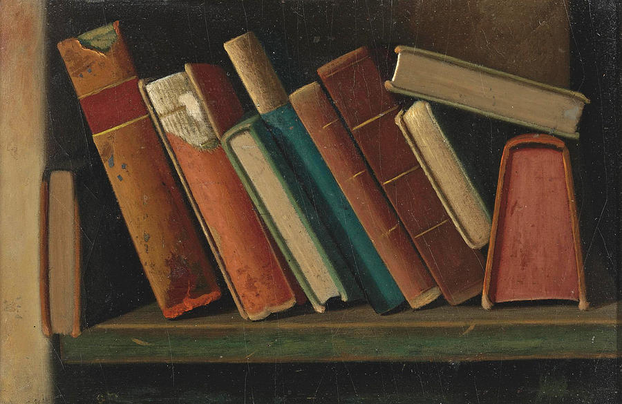 Old Books on a Shelf Painting by John Frederick Peto