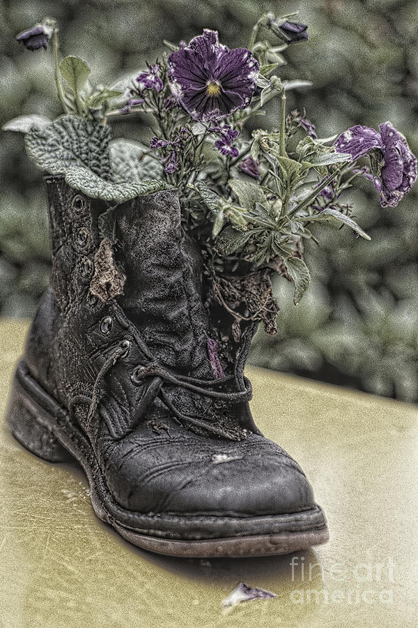 Old Boot Flower Pot Photograph by Jim Corwin