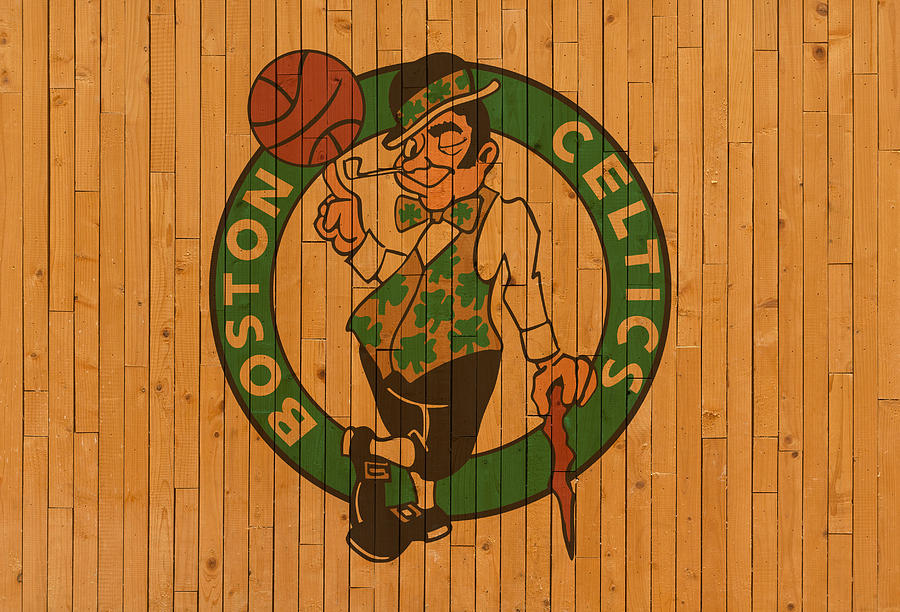 Boston Mixed Media - Old Boston Celtics Basketball Gym Floor by Design Turnpike